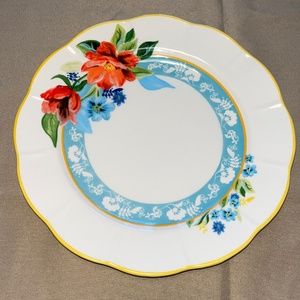 PIONEER WOMAN Dinner 11” Plate Spring Bouquet Stoneware Yellow Scallop Edge